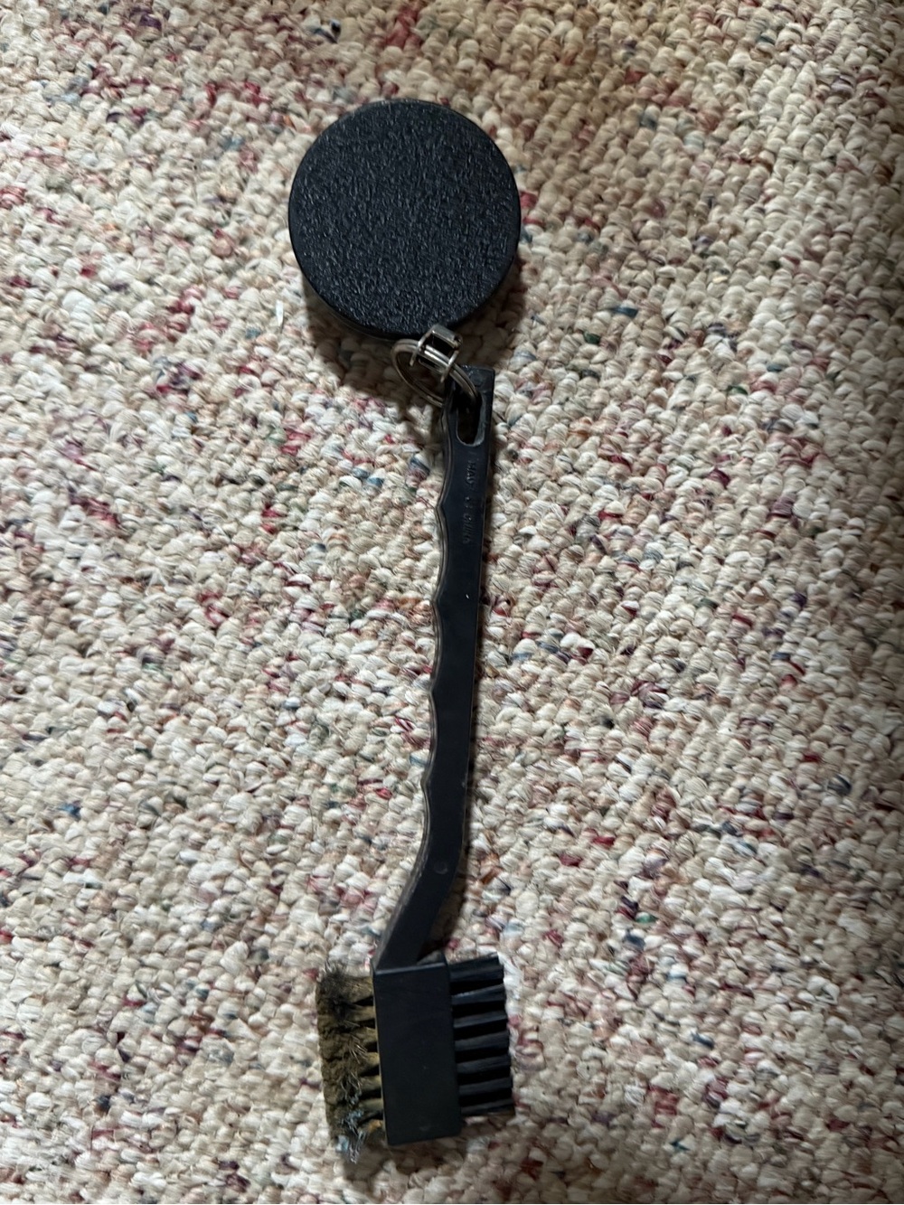 Golf Club Cleaning Brush Retractable Reel Double-Sided Brass & Nylon Bristles
